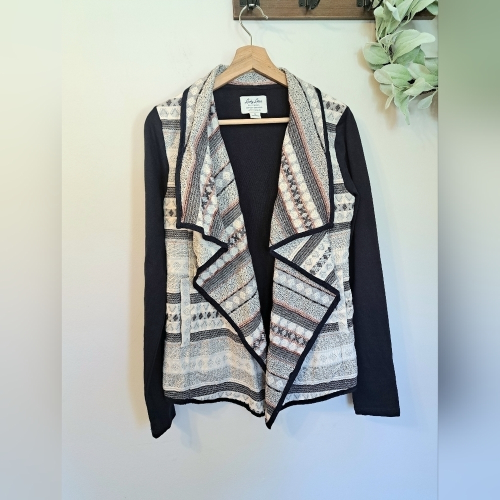 LUCKY Brand Lucky Lotus Women's Open Blanket Front Cardigan Sweater Size Small